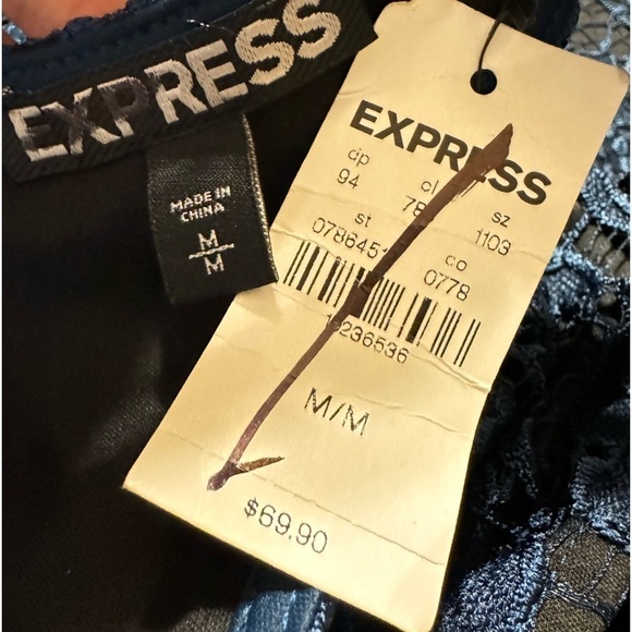 Express Floral Lace Contrast Sheath Dress - Picture 8 of 8